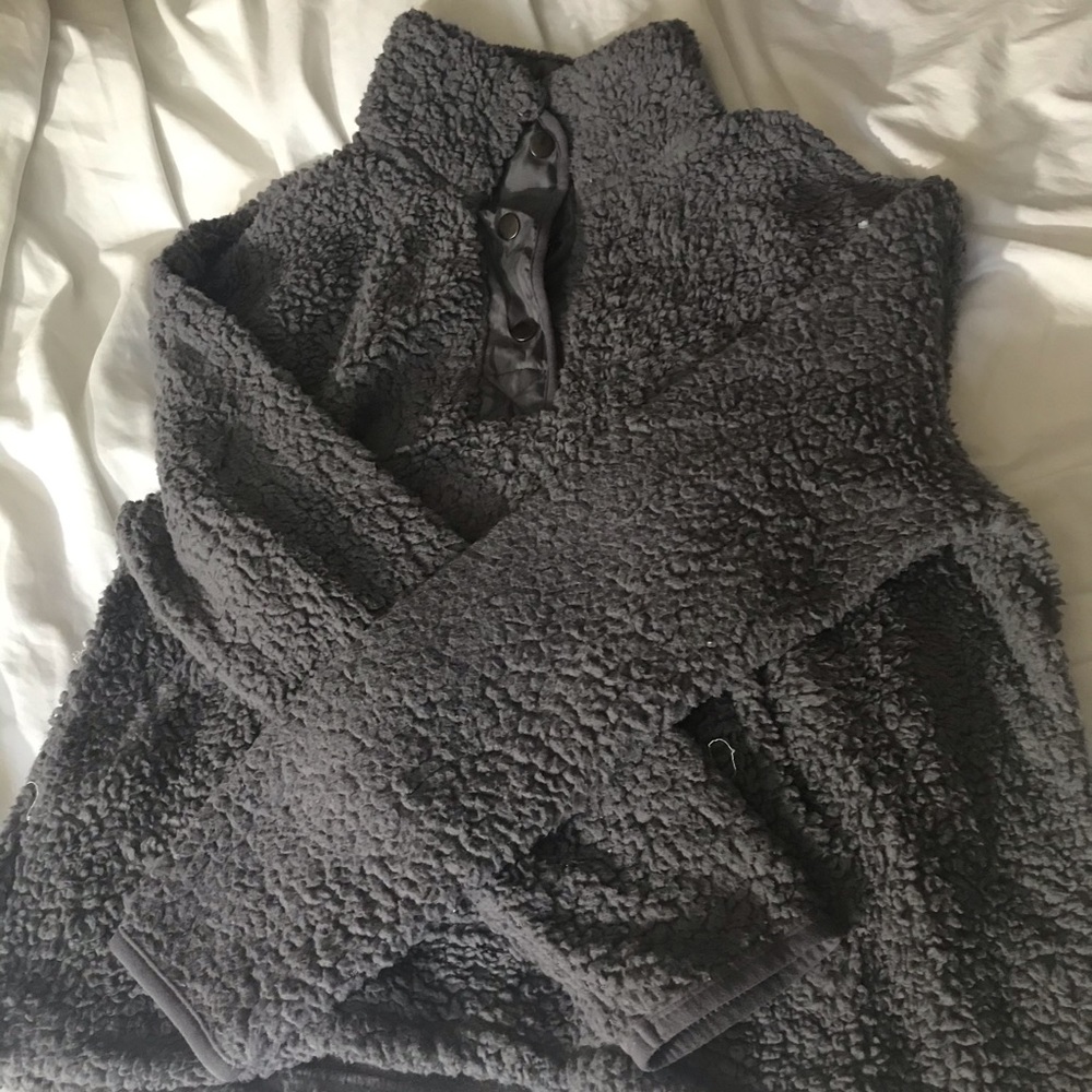Dark lavender Fluffy quart clip sweater
